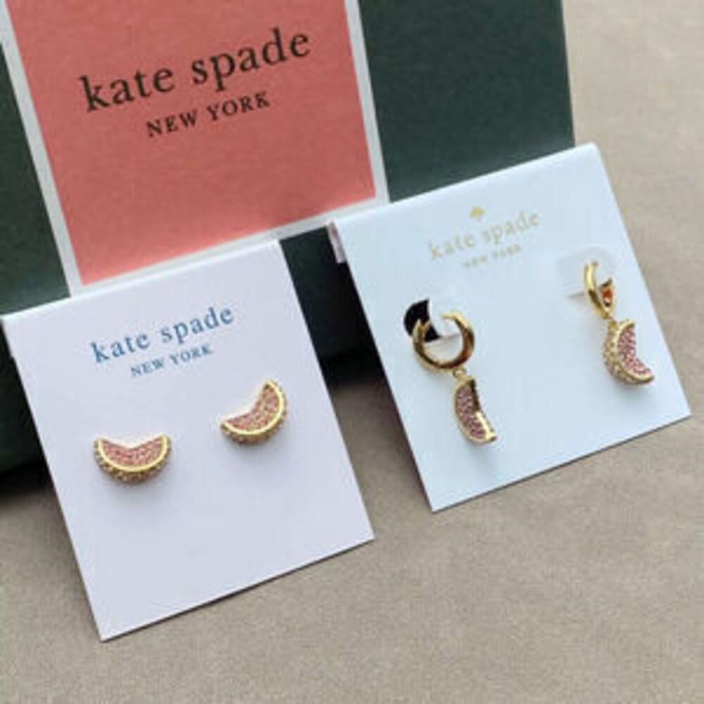 kate spade Trendy Full Diamond Watermelon Earrings Summer